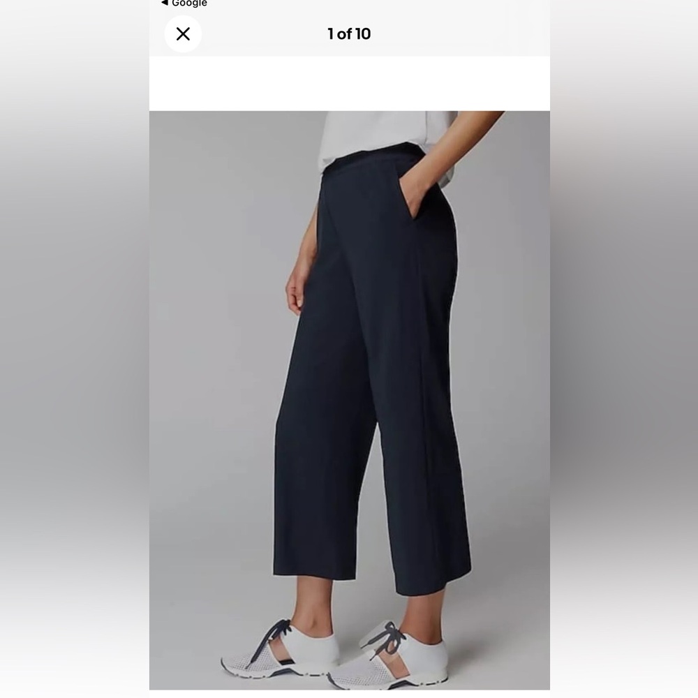 J Jill Stretch Linen Blend Crop Blue Pants Size L